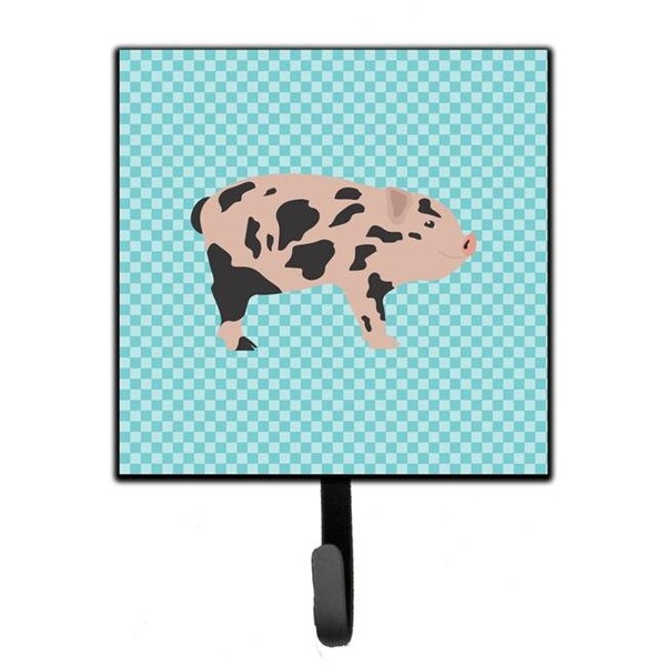 Carolines Treasures Carolines Treasures BB8109SH4 Mini Miniature Pig Blue Check Leash or Key Holder BB8109SH4 - main